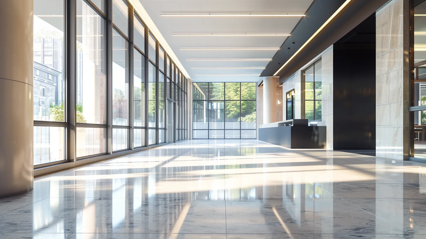 Commercial office cleaning — Bridges Cleaning team servicing a Central Scotland HQ